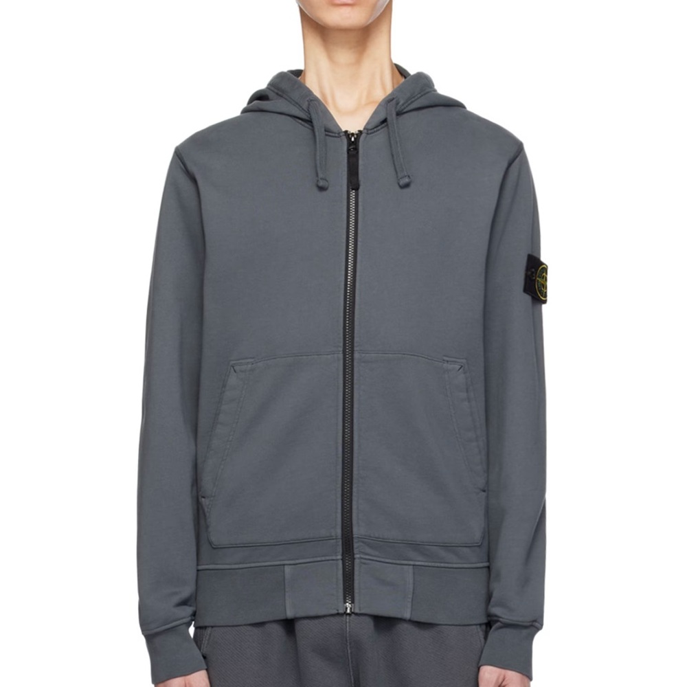 Stone Island Hooded Full Zipper Sweatshirt 'Gray'